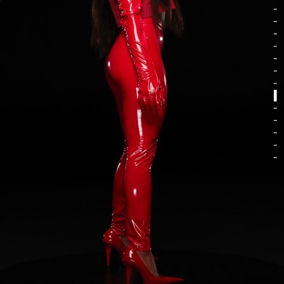 IVY PARK / IVY HEART faux latex straight leg pants - Picture 5 of 7